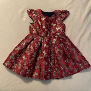 Adorable shiny red and gold Holiday dress